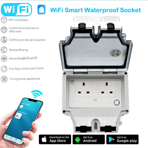 Igern tuya הספק ip66 חיצוני wifi חכם עמיד למים תיבת fr קיר תקע עם שעון הבית 220v