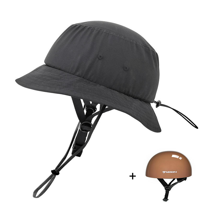 Casque de ski chapeau de pêcheur gris-noir