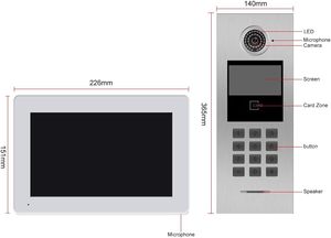 Anjielo 7 Inch <strong>IP</strong> <strong>Video</strong> Doorbell <strong>Intercom</strong> <strong>System</strong> for Multi-Apartment Buildings Smart Works 1-999 Individual Units <strong>TCP</strong> Network