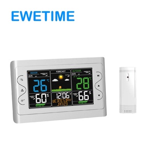 תחנת אלחוטית 433 mhz עם התרמו-היסטרומטר יש פונקציית בקרת רדיו ותצוגה ברורה עם התראות טמפרטורה