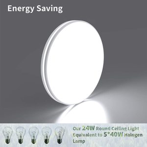 ABS + PC malzeme + AC100-277V aydınlatma lambası 5000K titreşimsiz değil ayarlanabilir yuvarlak Led tavan ışık - Product Image 2