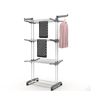 Stendibiancheria retrattile a 3 livelli stendibiancheria stendibiancheria stendibiancheria stendibiancheria in metallo con ruote tenditore De Ropa Plegable - Product Image 1