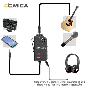 Adaptador/Interfaz de preamplificador de audio Comica LinkFlex AD2 XLR/6,35mm para cámara y teléfono inteligente compatible con alimentación fantasma de 48V - Product Image 2