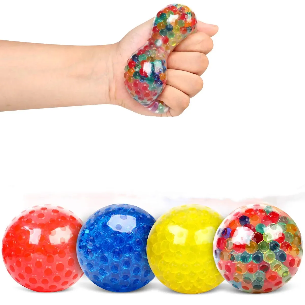 Bolas exprimidoras para aliviar el estrés para niños y adultos, bolas antiestrés de primera calidad con cuentas de agua, juguetes para aliviar la tensión