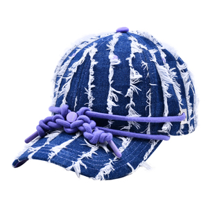 Tùy Chỉnh Thời Trang Có Thể Điều Chỉnh Cổ Điển Denim Mũ Bóng Chày Bán Buôn Quần Jean Gorras Tua Đồng Bằng Mũ Bóng Chày - Product Image 6