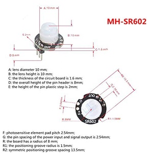MH-SR602 Mini Bewegungs sensor Detektor Modul SR602 Pyro elektrische Infrarot PIR Kit sensorische Schalter Halterung für Ardu Diy Mit Objektiv