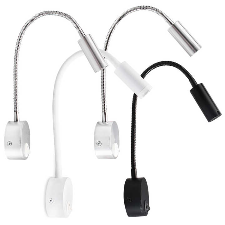 Led RV Reading Light Modern Interior12V24V Flexible Gooseneck Spotlight for RV Trailer Caravan Boat Wall Surface Mounted Lamp