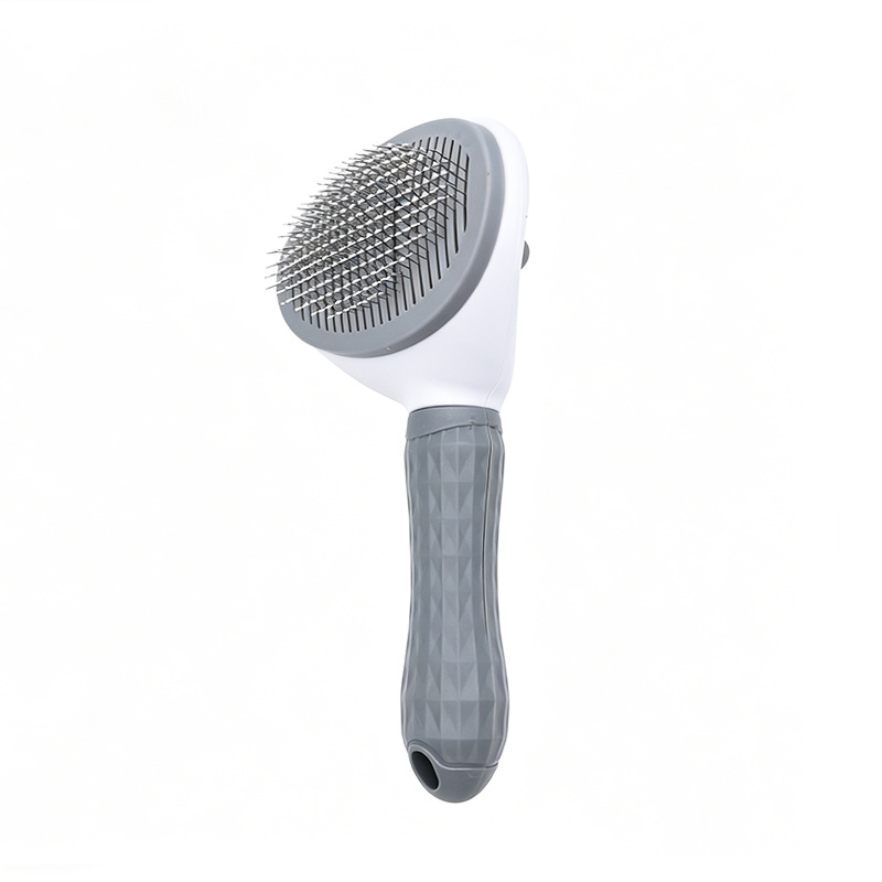 Oval floating hair comb-gray