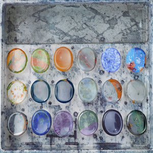 OMK grosir batu kuarsa mawar alami Oval khawatir batu kristal penyembuhan batu Worrystone Thumb Flint untuk menghilangkan stres hadiah kerajinan - Product Image 5