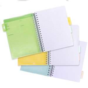 Atacado Personalizado Impresso Espiral <span class=keywords><strong>Notebook</strong></span> <span class=keywords><strong>A4</strong></span> <span class=keywords><strong>A5</strong></span> A6 <span class=keywords><strong>B5</strong></span> Estudante Assunto Organização Planejador com Divisor de Cores para Jornal