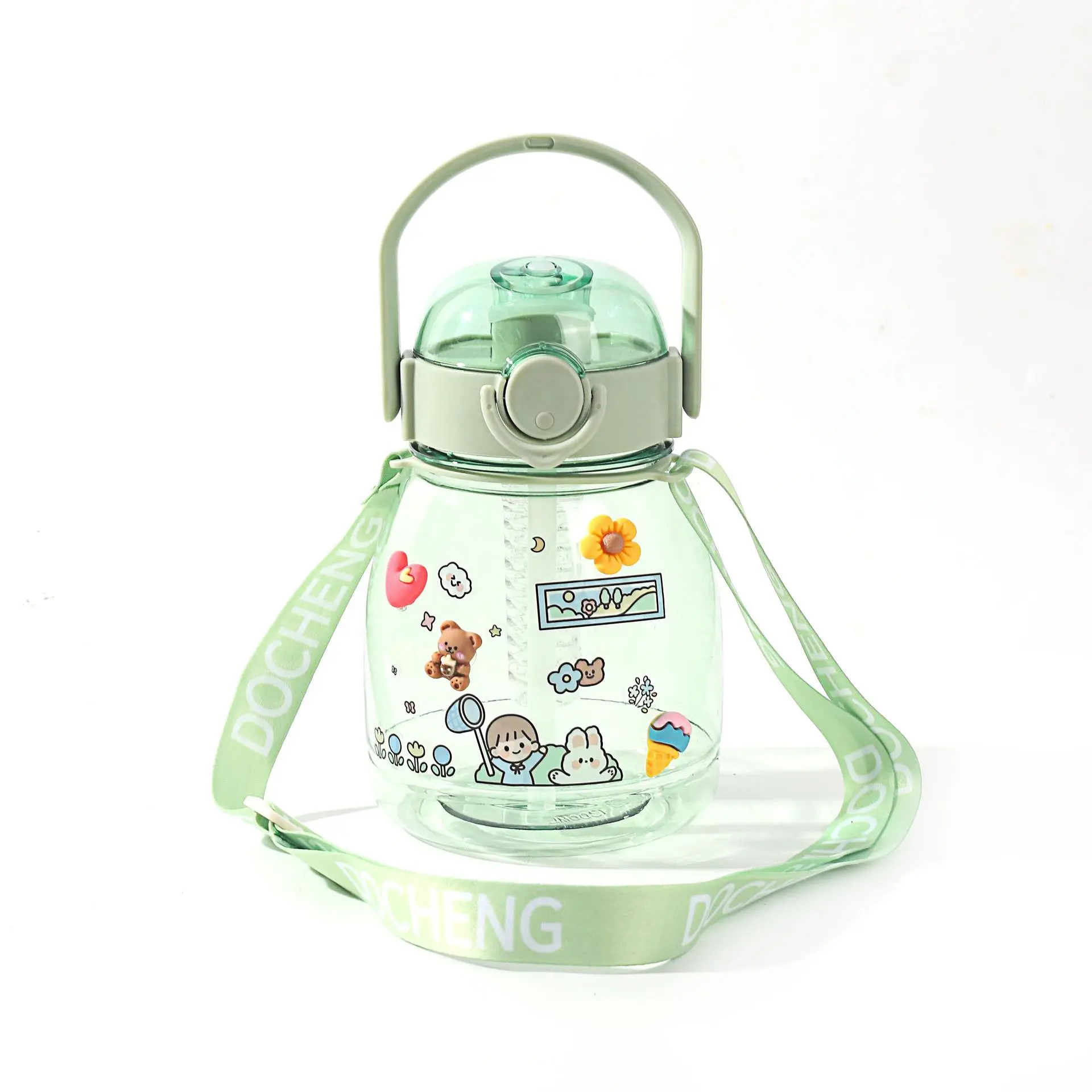 Bottiglia di Tritan ecologica barattoli per bambini Outdoor BPA-free Gourde d'eau Logo personalizzato riutilizzabile Flip Over Cover bottiglia d'acqua per bambini