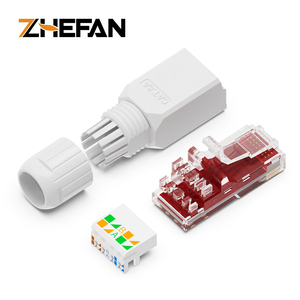 浙凡无工具插头无屏蔽cat6 cat6a rj45 utp梯形插孔模块化插头UTP rj45连接器免费工具 - Product Image 2