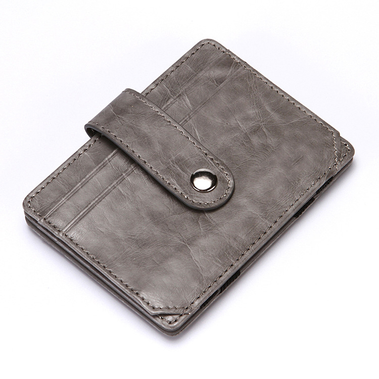 Portefeuille magique en cuir gris
