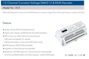 SKYDANCE D12 12 12 canale tensione costante 60A DMX RDM decoder Din Rail PWM display digitale DMX controller DMX512 dimmer 12 12 12 12 - Product Image 5