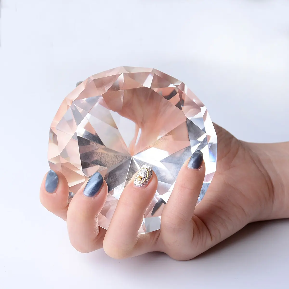 100Mm 3.9 "Grote Kristal Diamant Sieraden Displays Foto Props Fonkelende Centerpieces Decoratie Schat Gems Jewel Presse-papier