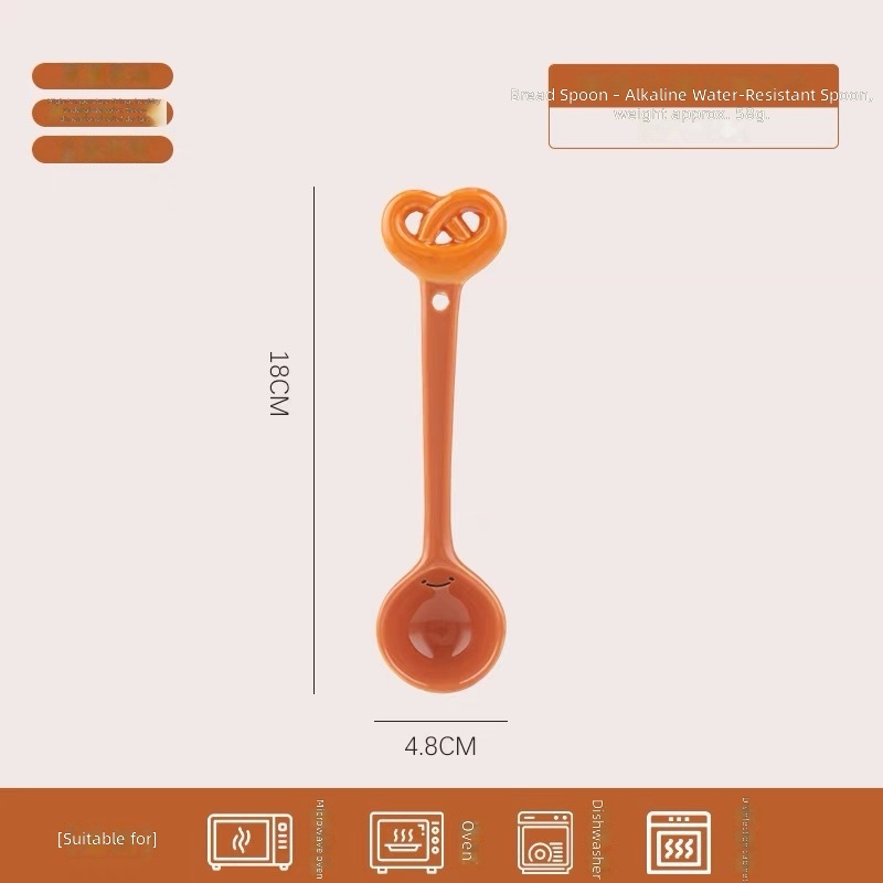 Embossed bread-alkaline water bag spoon