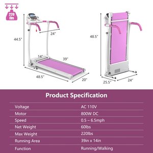 Vendita calda pieghevole elettrico uso domestico tapis roulant di colore rosa portatile sottile compatto macchina da corsa economica - Product Image 6