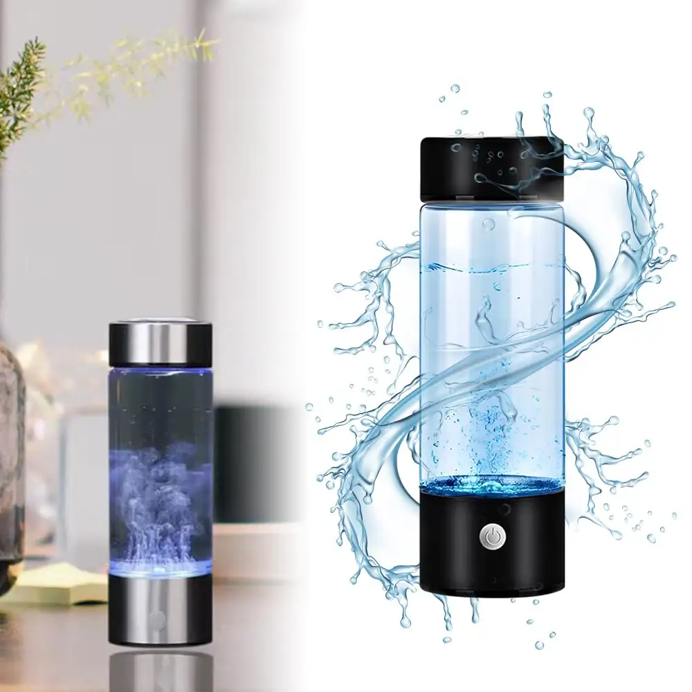 450ml Rechargeable Portable Health Drink Life h2 Ion Molecular Hydrogen Rich Generator Water Bottle with SPE and PEM Technology