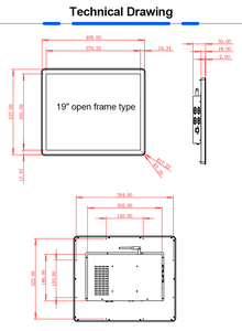 Panel táctil de sierra que se puede leer con luz solar, pantalla lcd de 19 pulgadas, usb, vga, impermeable - Product Image 6