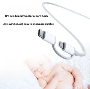 OEM 2A快速充电数据传输USB2.0 2合1微型USB到C型充电和同步电缆 - Product Image 3
