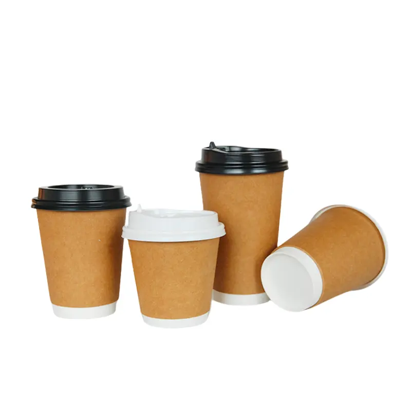 Groothandel Wegwerp Dubbele Wand Beker Drank Melk Thee Koffie Kopjes Voor Warme En Koude Dranken Met Deksels