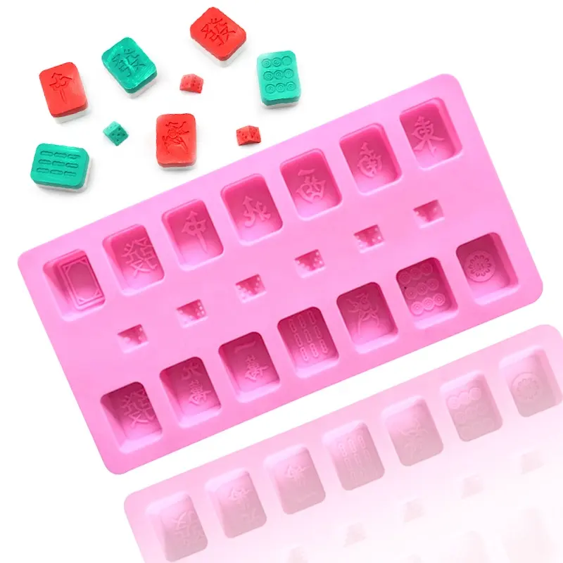 Mahjong de silicone 3d, molde de chocolate de fábrica, hosl 3d, moldes de silicone com dados, bandejas de molde de sabão, it, 657