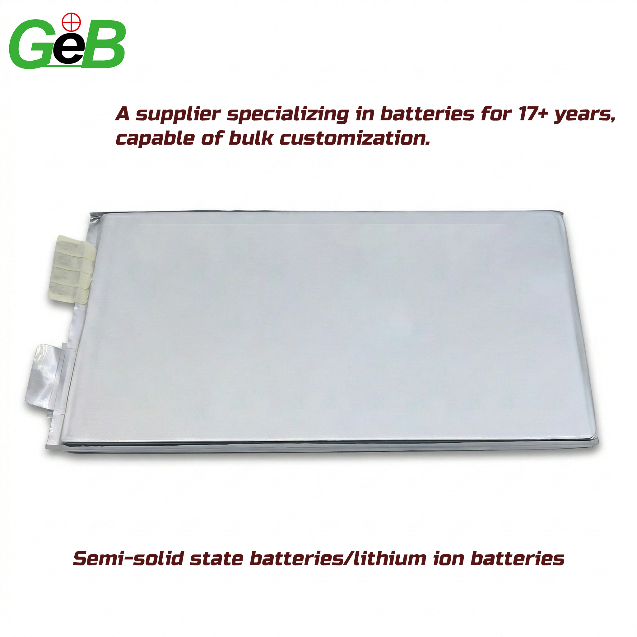 3.2V-3.8V semi-solid battery