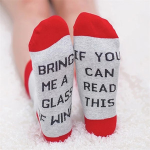 Wholesale Custom if You Can Read This Cotton Word Message <strong>Socks</strong> and Men Women Crew Fuzzy <strong>Socks</strong> With Word in Bulk - Product Image 1