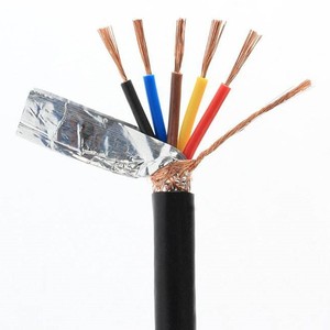 2つのコアRVVP2*0.3 <span class=keywords><strong>0.5</strong></span> 0.75 1.0mm缶詰銅ストランド絶縁アルミ箔編組シールドケーブル