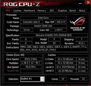 Intel Core i9 10900X ES QSTY 10コア20スレッドCPUプロセッサ165W19.25Mソケット2066 LGA - Product Image 2