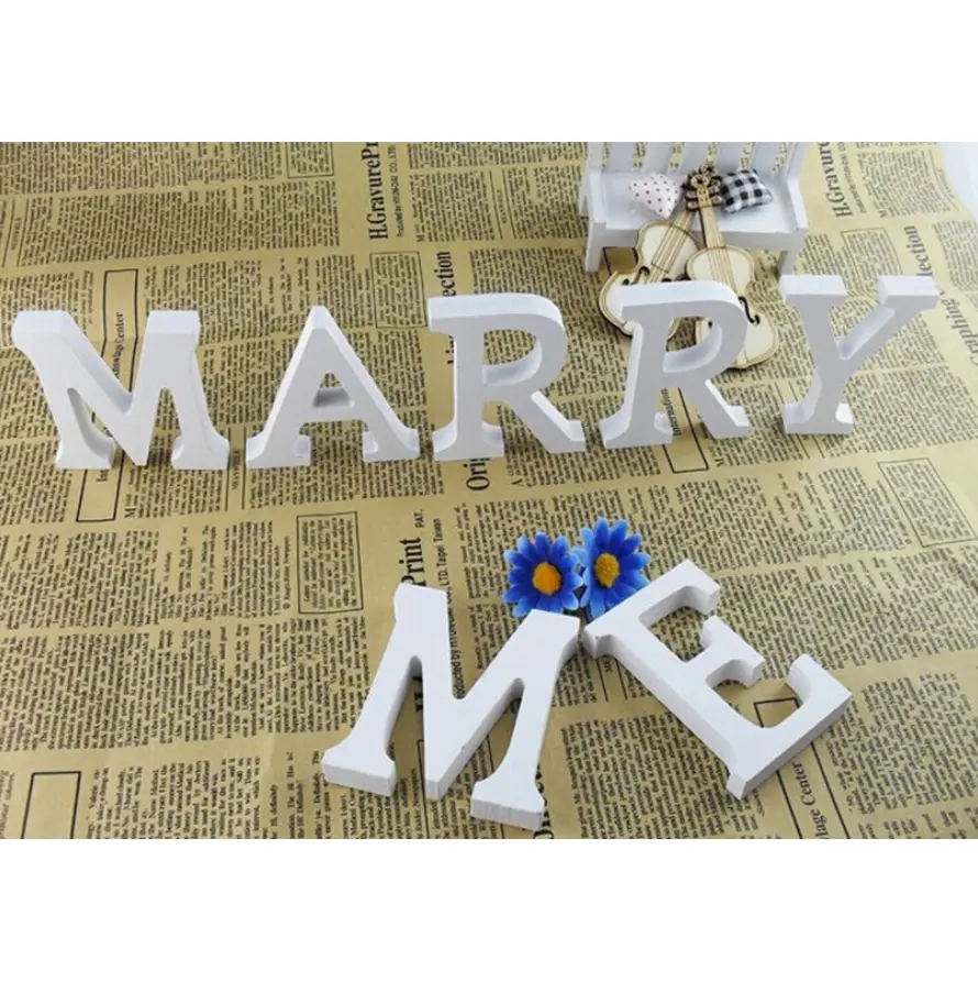 Madera grande 3D letras grandes alfabeto Fondo boda telón de fondo decoración soportes MDF artesanías de madera decoración de guardería