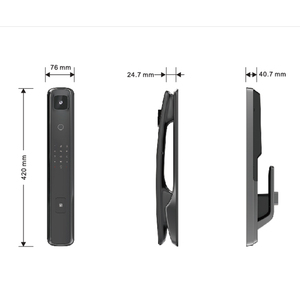 Avrupa standart seviye C elektronik tanıma parmak izi sürgü otomatik anahtarsız giriş kapı kilidi App için ahşap Metal kapı - Product Image 1