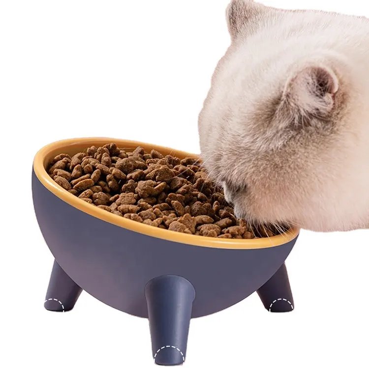 חיות מחמד אביזרי BPA משלוח צבעוני חתול מזון קערת להגן על חוליות צוואר כלב קערה לחיות מחמד אנטי להפיל חתול מים קערה כלב קשת