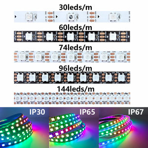 WS2812B Светодиодная лента 30/60/74/96/144 светодиодов/м черный белый PCB Индивидуально Адресуемая RGB светодиодная световая лента для декоративного освещения - Product Image 4