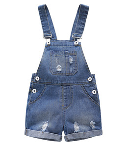 Cô Gái Mùa Hè Denim Jeans Chập Chững Biết Đi Ngắn Áo Trẻ Em Jumpsuit Quần Áo - Product Image 1