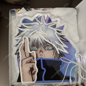 Jujutsu Kaisen Gojo Hình Dạng Neon LED Tường Trang Trí Nội Thất Tùy Chỉnh UV In Ấn Manga Nhân Vật Cho Phòng Ngủ Anime Điện Tử Đăng - Product Image 3