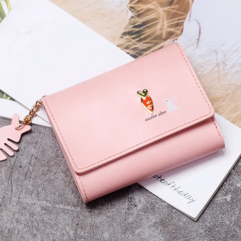 Cartera de mujer Pu cuero corto amor lindo monedero para teléfono tarjetero de alta capacidad embrague carteras cuero tarjetero