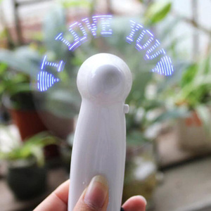 Ventilador de Flash LED programable, ventilador de batería de mensaje personalizado, Mini ventilador portátil de mano
