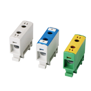 O <span class=keywords><strong>terminal</strong></span> personalizado 35mm2 1 Pólo do conector da montagem do trilho do ruído <span class=keywords><strong>2</strong></span> furos Al Cu bloco <span class=keywords><strong>terminal</strong></span> para o armário