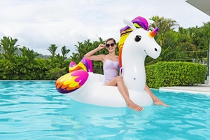 Einhorn PVC Aufblasbarer Pool Float Magisches Design für Sommers paß mit Kindern und Erwachsenen