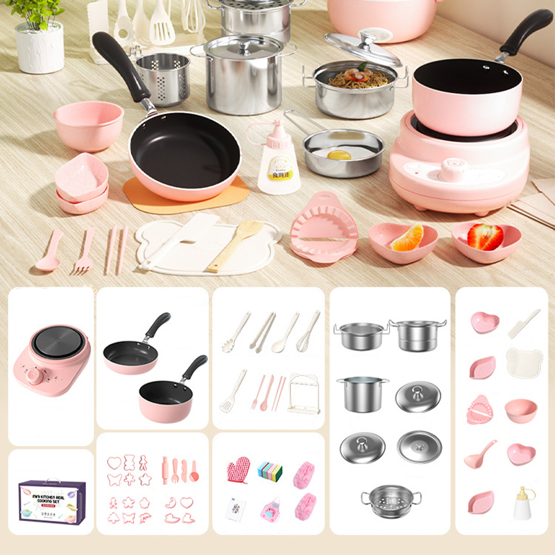 Juego de Cocina de Juguete para Niños Pink-225