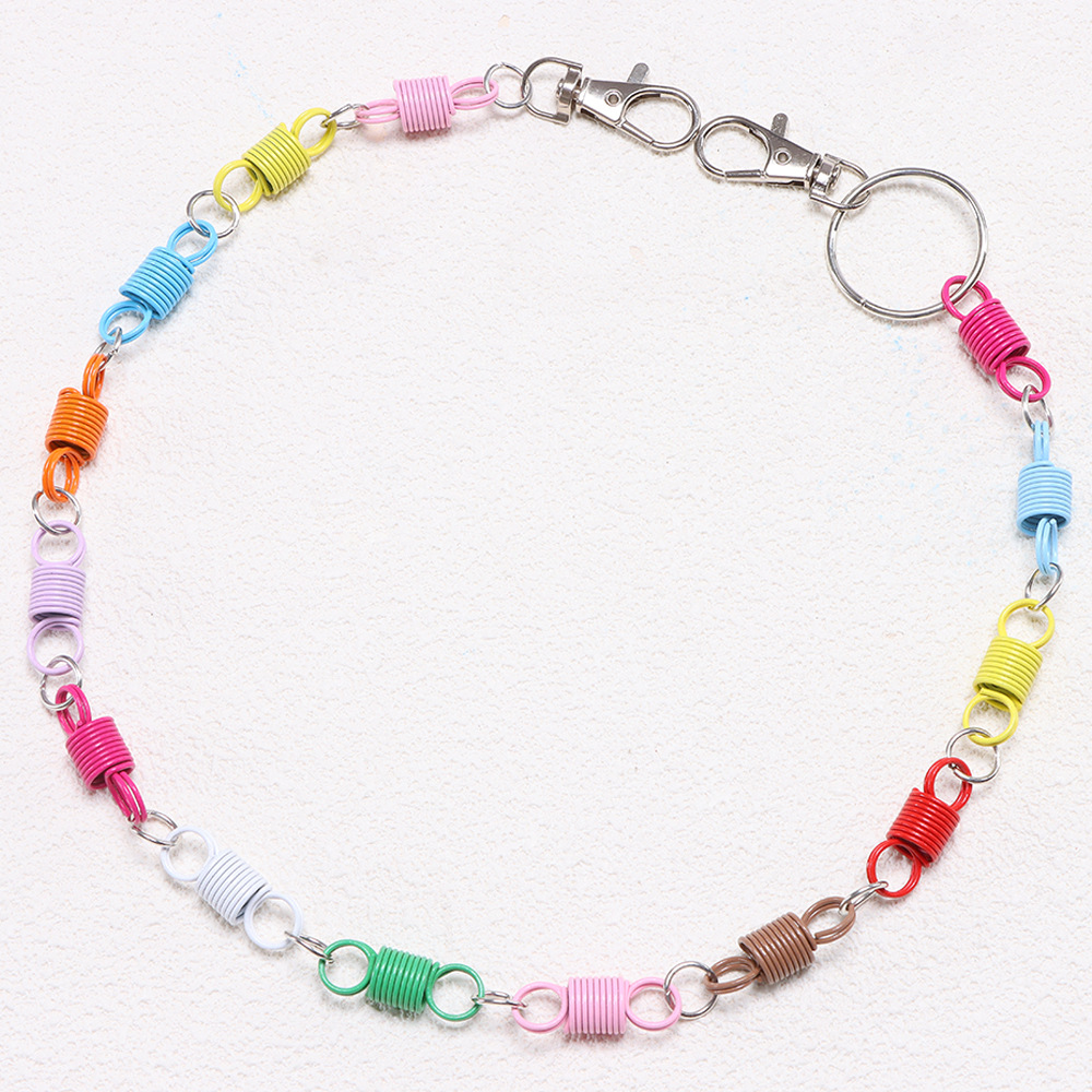 Single-layer colored spring trouser chain