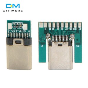 USB3.1タイプCコネクタ24ピンオスメスソケットレセプタクルアダプタからはんだワイヤおよびケーブル24PPCBボードサポートモジュール - Product Image 4