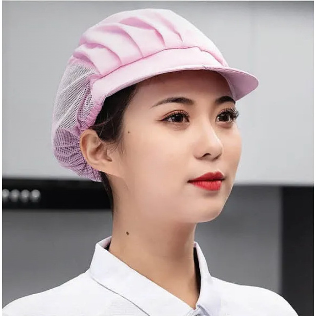 Pink half-mesh food cap