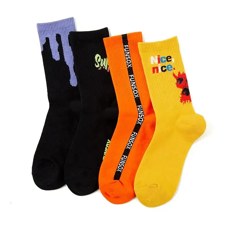 Socken hersteller Hochwertige benutzer definierte Logo Baumwolle Soft Printed Design Crew Sport Skateboard Socken