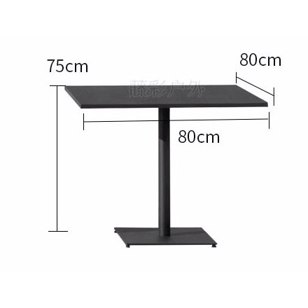 80cm square carbon steel table