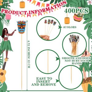 Martini Hawaii luau trang trí nhiệt đới uống Picks Tiki Cocktail Gậy cho món khai vị thực phẩm Trái Cây bãi biển Kỳ nghỉ Đảng ủng hộ - Product Image 6