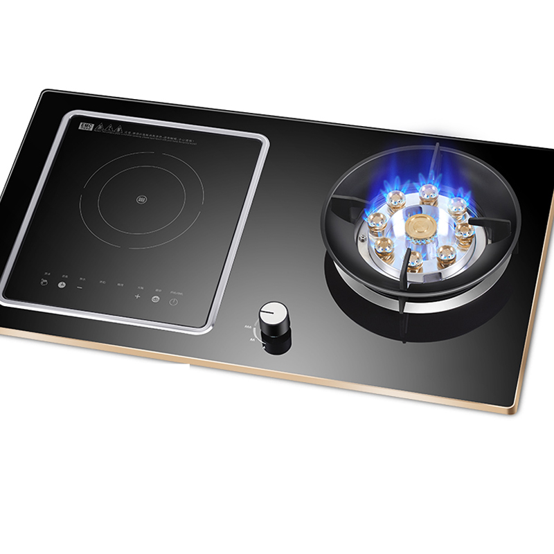 Cuisinière à induction 3000W avec puissance gauche et gaz droit