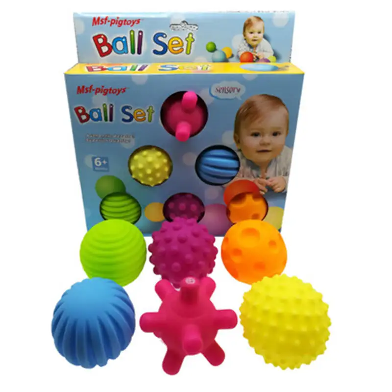 4-6 adet dokulu çok topu seti bebek dokunmatik el topu oyuncaklar eğitim masaj yumuşak top