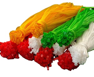 Vendita calda su misura logo HDPE in plastica estrusa a rete colorata borsa a rete per il pacchetto di uova di frutta protettiva